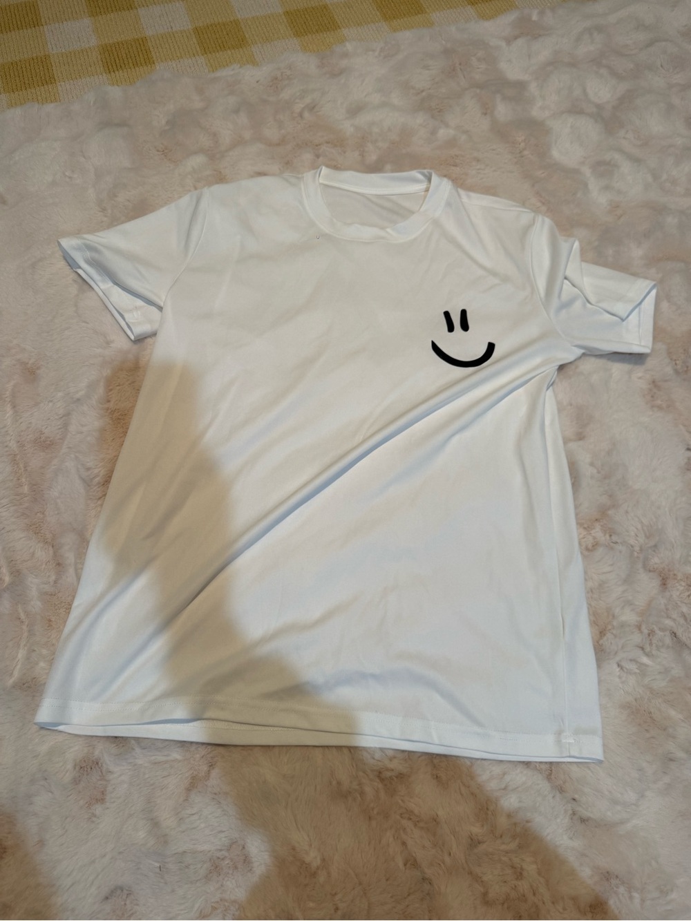 Source Unknown White Tee with Black Smiley Graphic